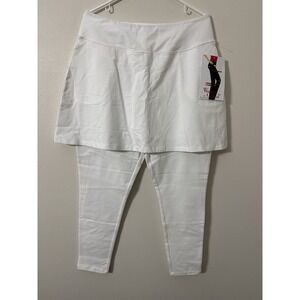 Wicked by Women‎ With Control Skirted Leggings White L Slimming Stretch Pockets